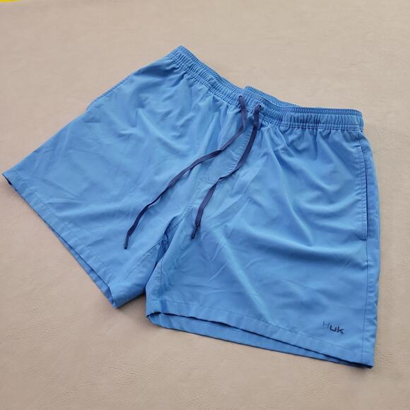 HUK Swim Shorts Mens XL Blue Pursuit Volley Quick-Dry Fishing Bathing Suit - Picture 1 of 6